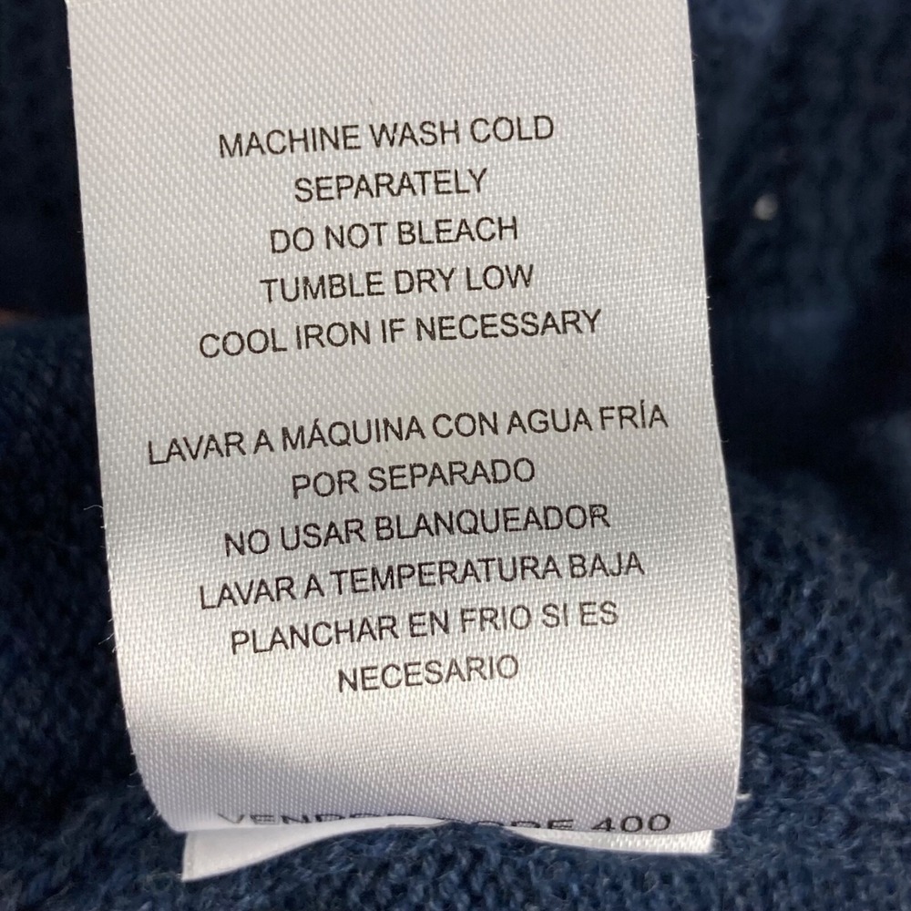 TAHARI Men's 1/4 Zip Pullover Mock Neck Sweater Dark Blue 100% Cotton Size Large - Picture 5 of 10